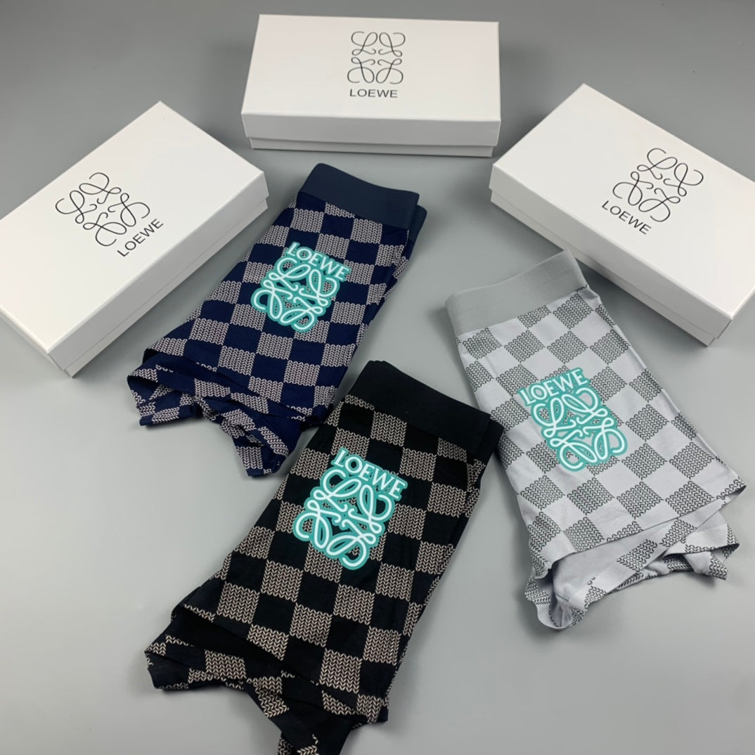 Loewe Black Checkerboard Boxer Briefs 3-Piece Box Collection