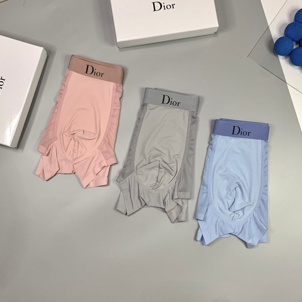 Dior Visible Colour, Waistband And Emblem Details Men's Boxer Briefs - 3-Piece Box