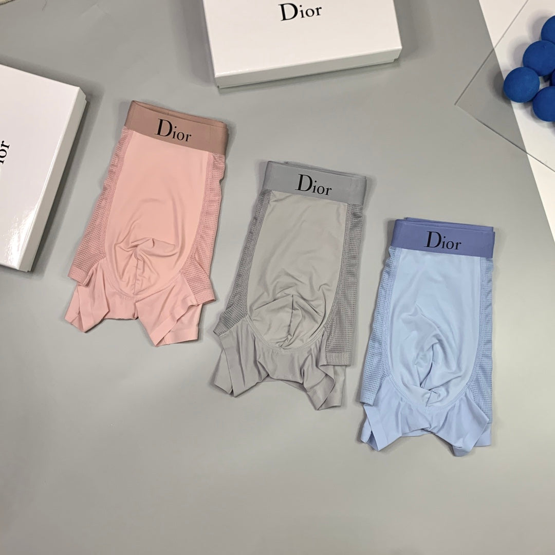 Dior Contrast Logo Waistbands Men's Boxer Briefs - 3-Piece Box