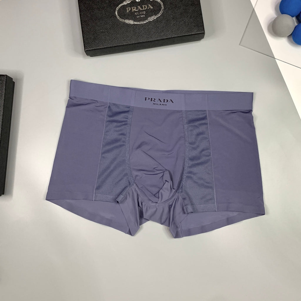 Prada Visible Branded Waistband Or Emblem Details Men's Boxer Briefs - 3-Piece Box