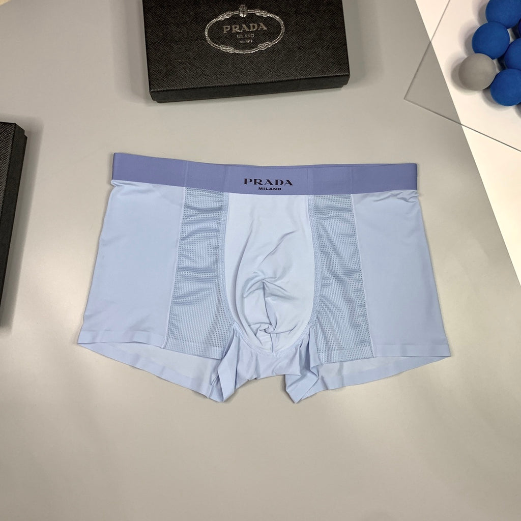 Prada Mesh Panels And Small Triangle Details Men's Boxer Briefs - 3-Piece Box
