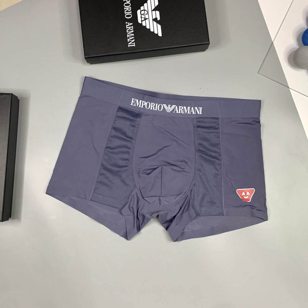 Armani Visible Waistband, Colour And Emblem Details Men's Boxer Briefs - 3-Piece Box