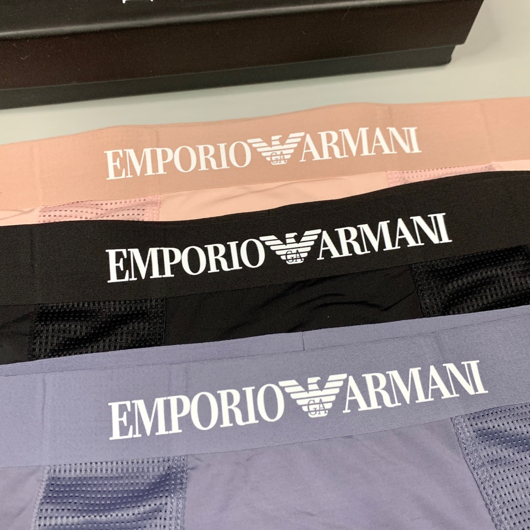 Armani Visible Waistband, Colour And Emblem Details Men's Boxer Briefs - 3-Piece Box