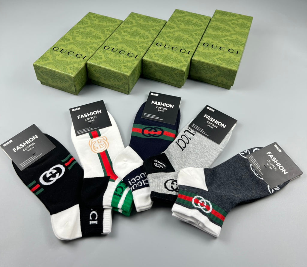 Gucci Cotton Breathable Socks – 5-Pair Pack