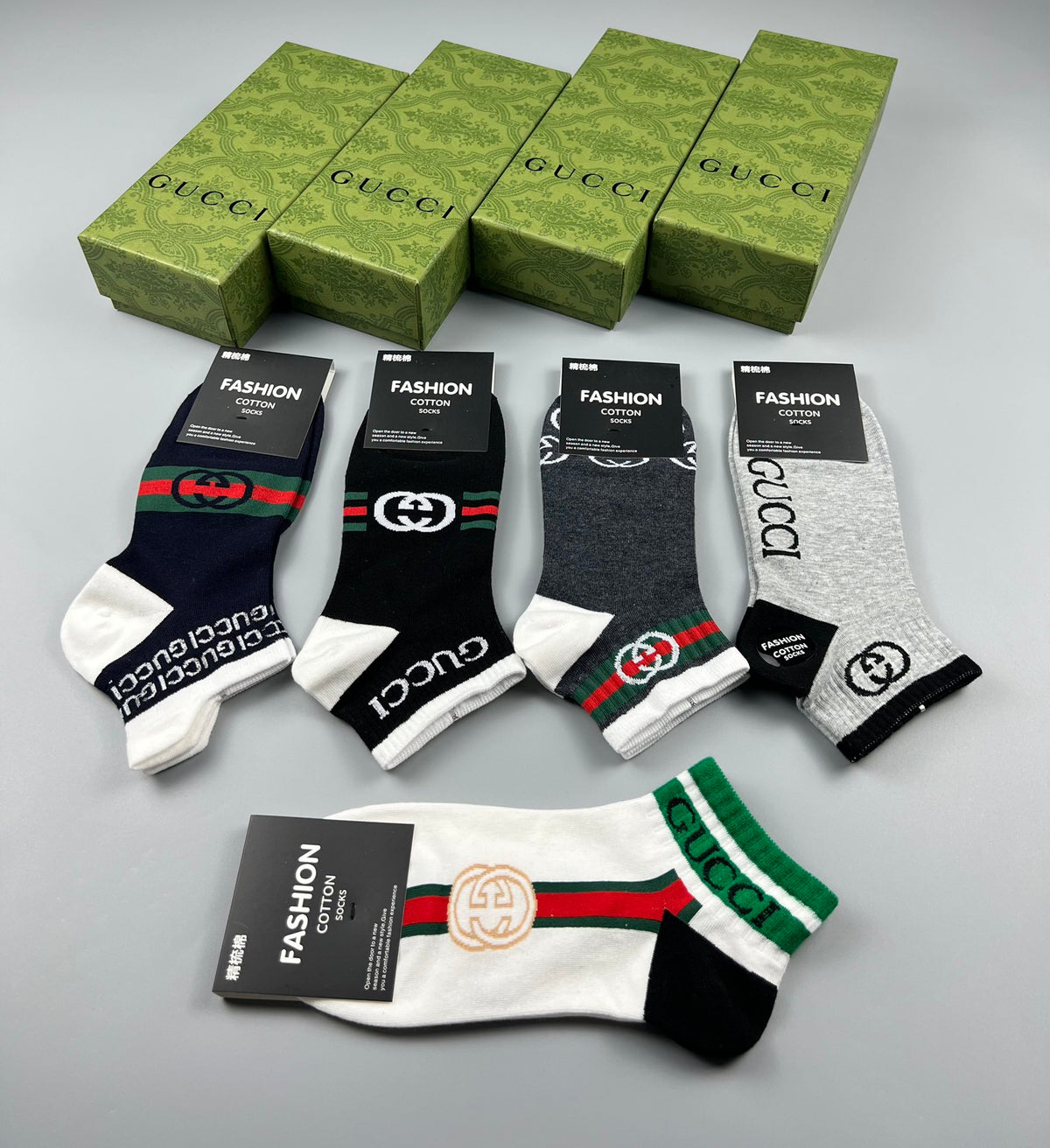 Gucci Cotton Short Socks - 5-Pair Pack