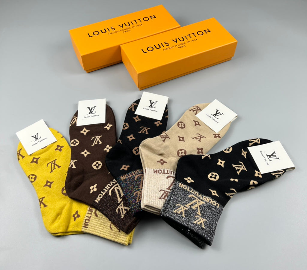 Louis Vuitton Cotton Crew Socks - 5-Pair Pack