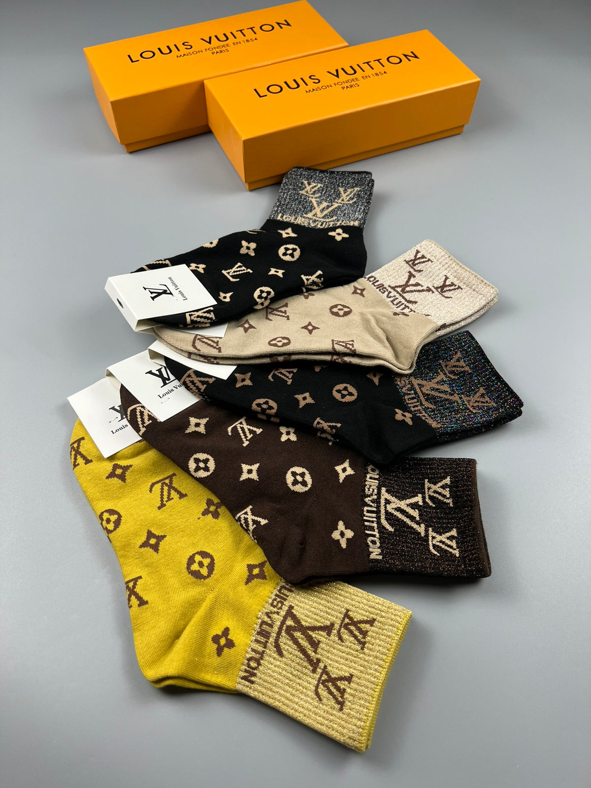 Louis Vuitton Cotton Crew Socks - 5-Pair Pack
