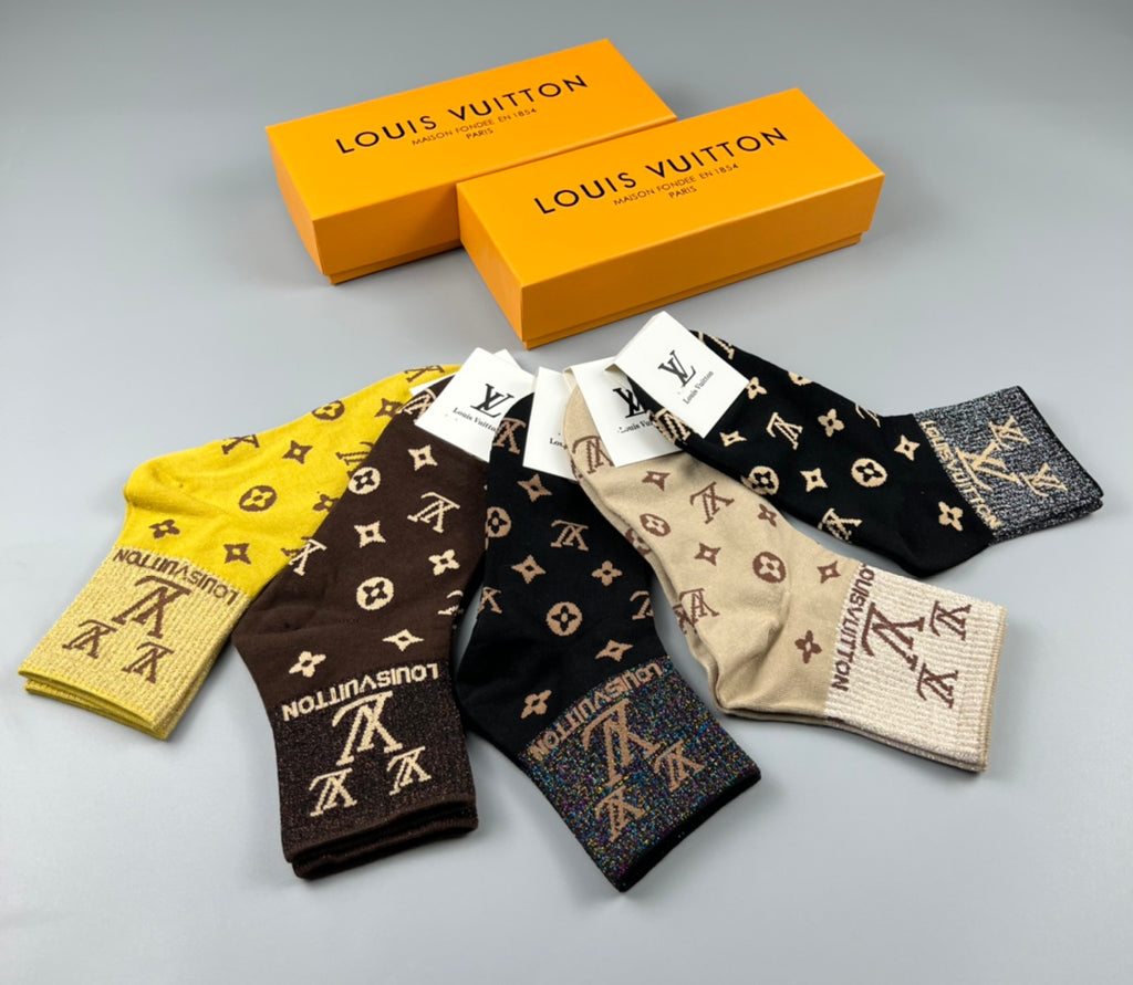 Louis Vuitton Cotton Crew Socks - 5-Pair Pack