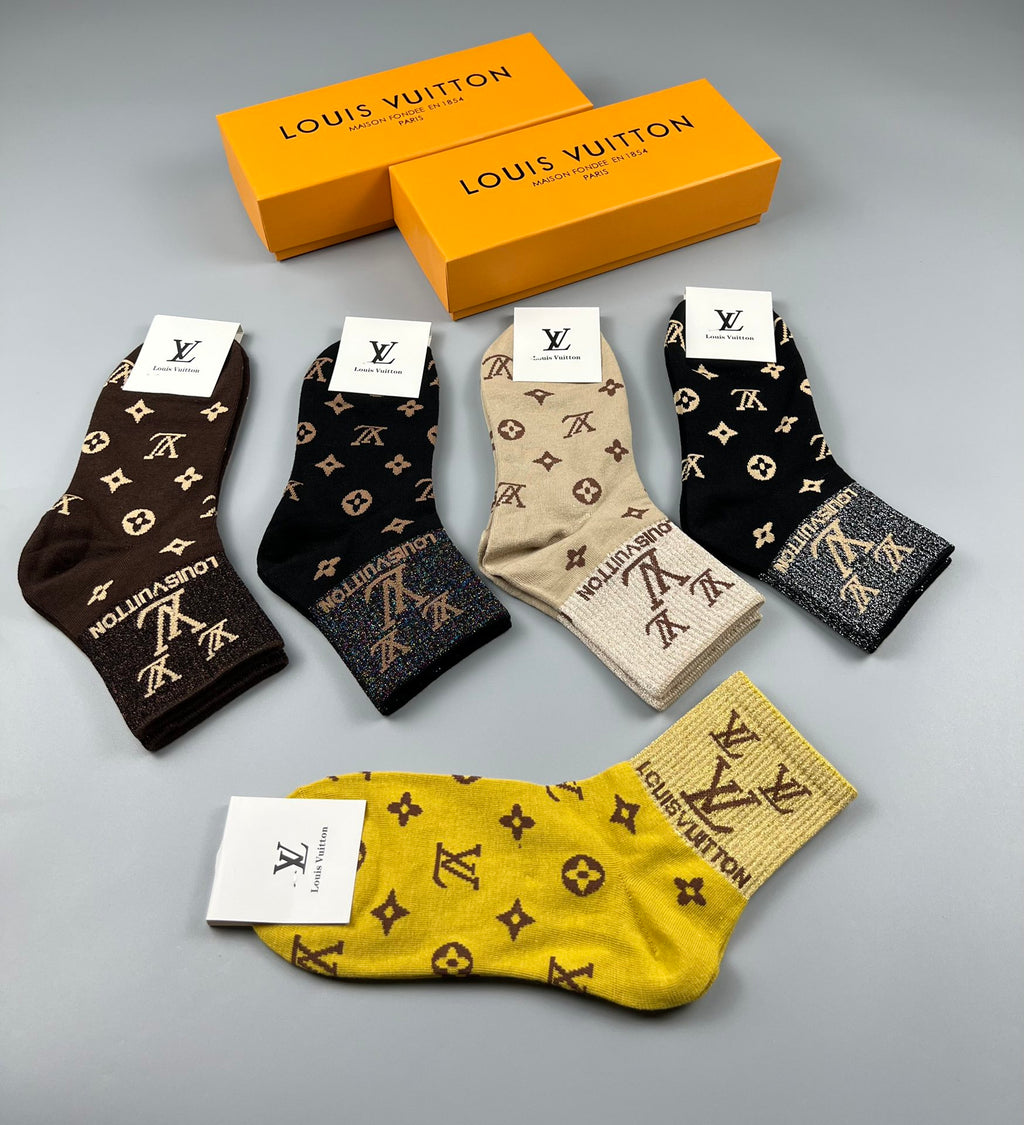 Louis Vuitton Cotton Crew Socks - 5-Pair Pack