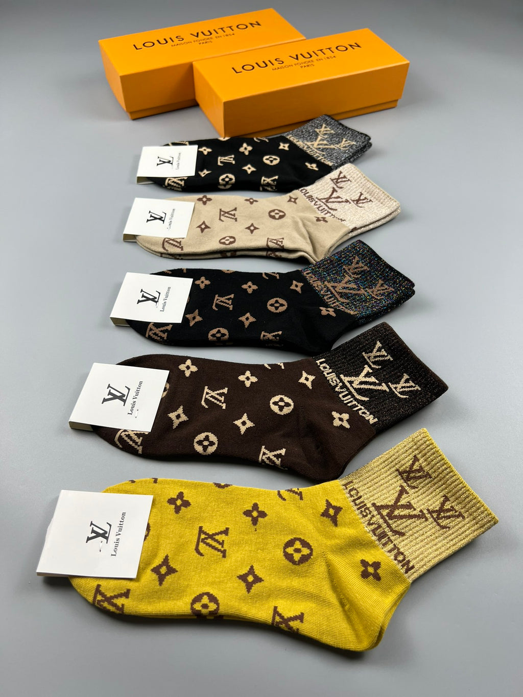 Louis Vuitton Cotton Crew Socks - 5-Pair Pack