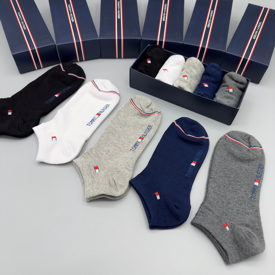 Tommy Hilfiger Small Flag Details No-Show Socks - 5-Pair Set