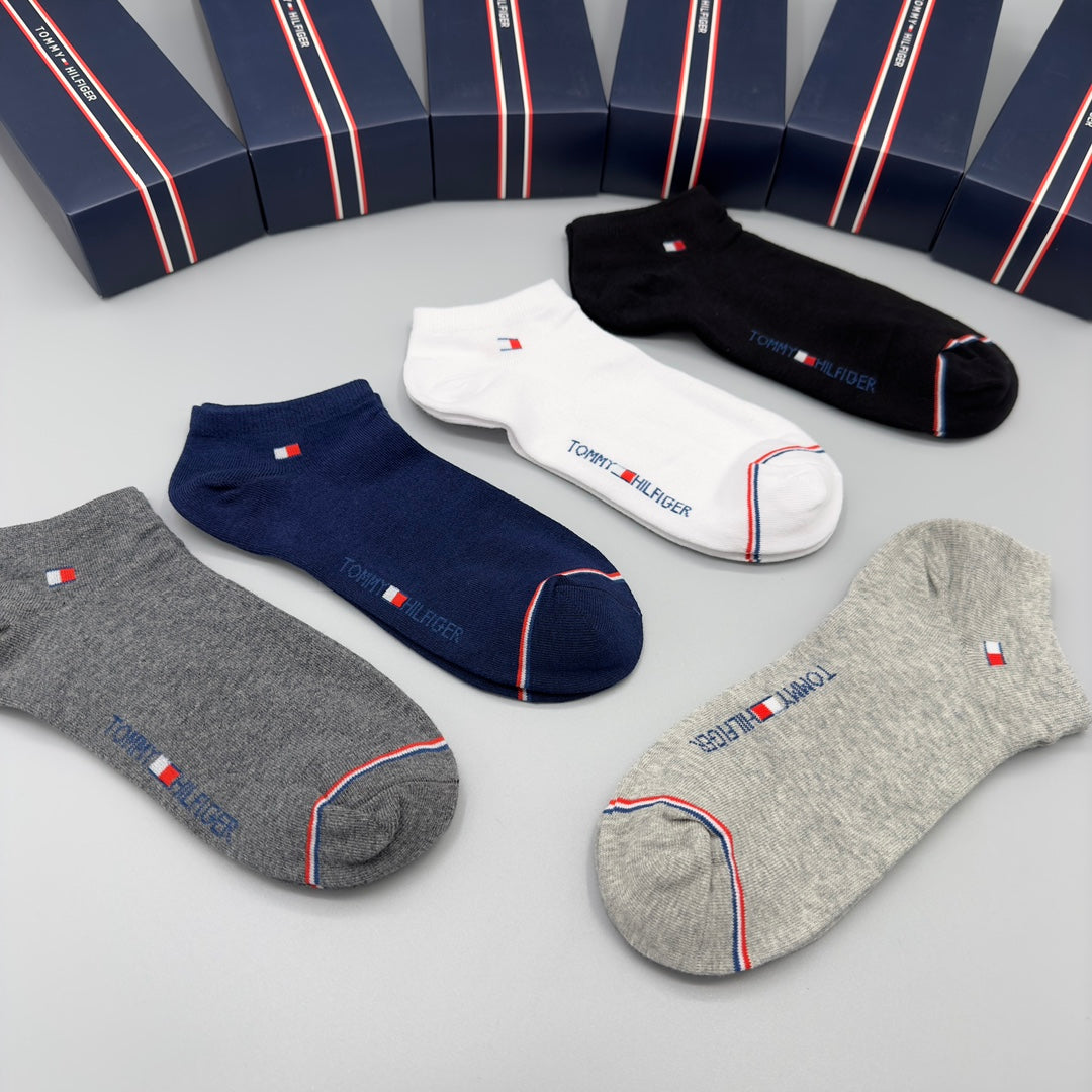 Tommy Hilfiger Small Flag Details No-Show Socks - 5-Pair Set