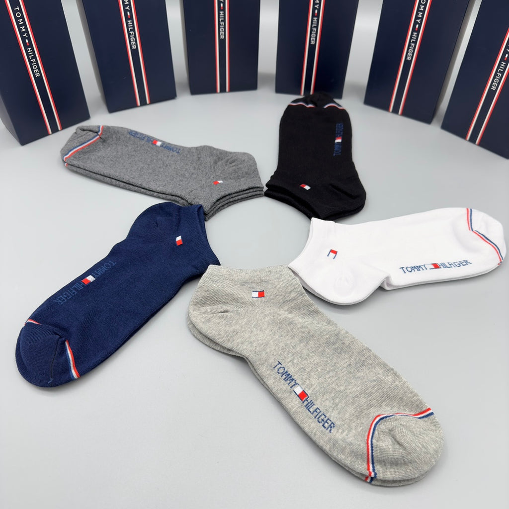 Tommy Hilfiger Small Flag Details No-Show Socks - 5-Pair Set