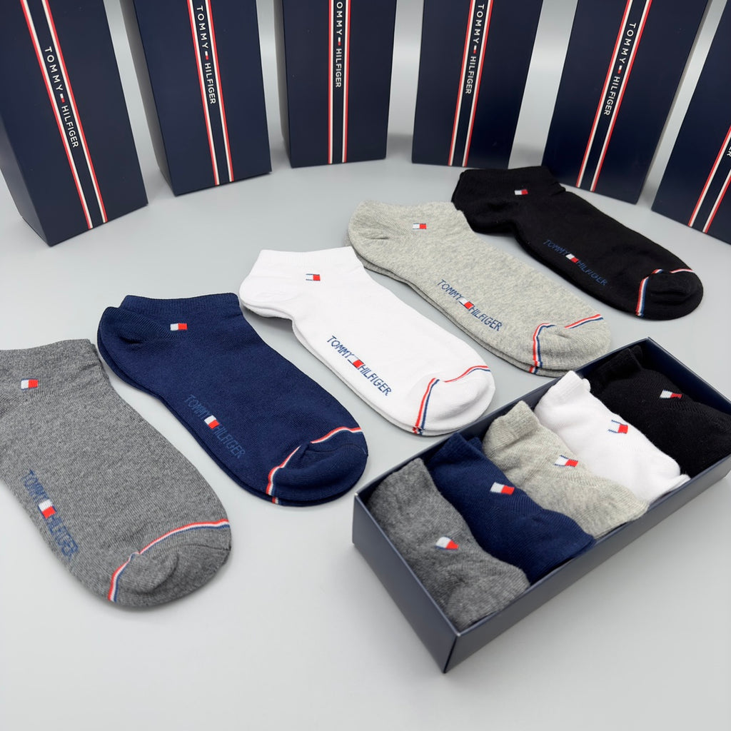 Tommy Hilfiger Small Flag Details No-Show Socks - 5-Pair Set
