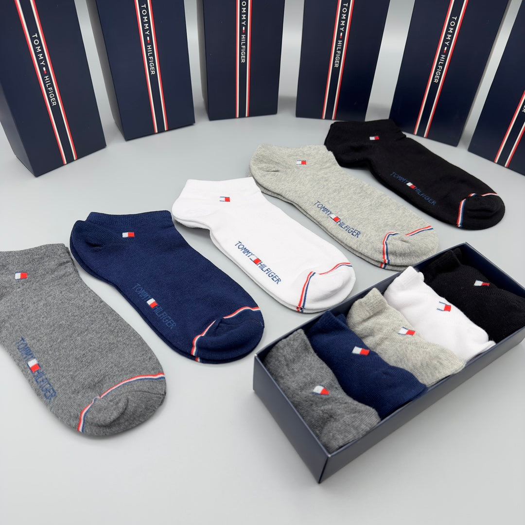 Tommy Hilfiger Small Flag Details No-Show Socks - 5-Pair Set