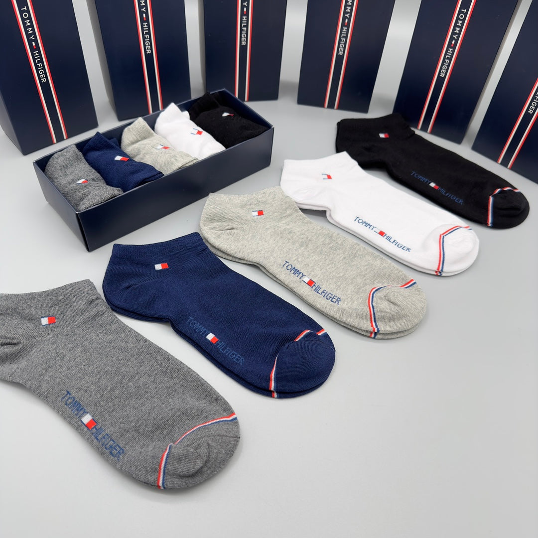 Tommy Hilfiger Small Flag Details No-Show Socks - 5-Pair Set