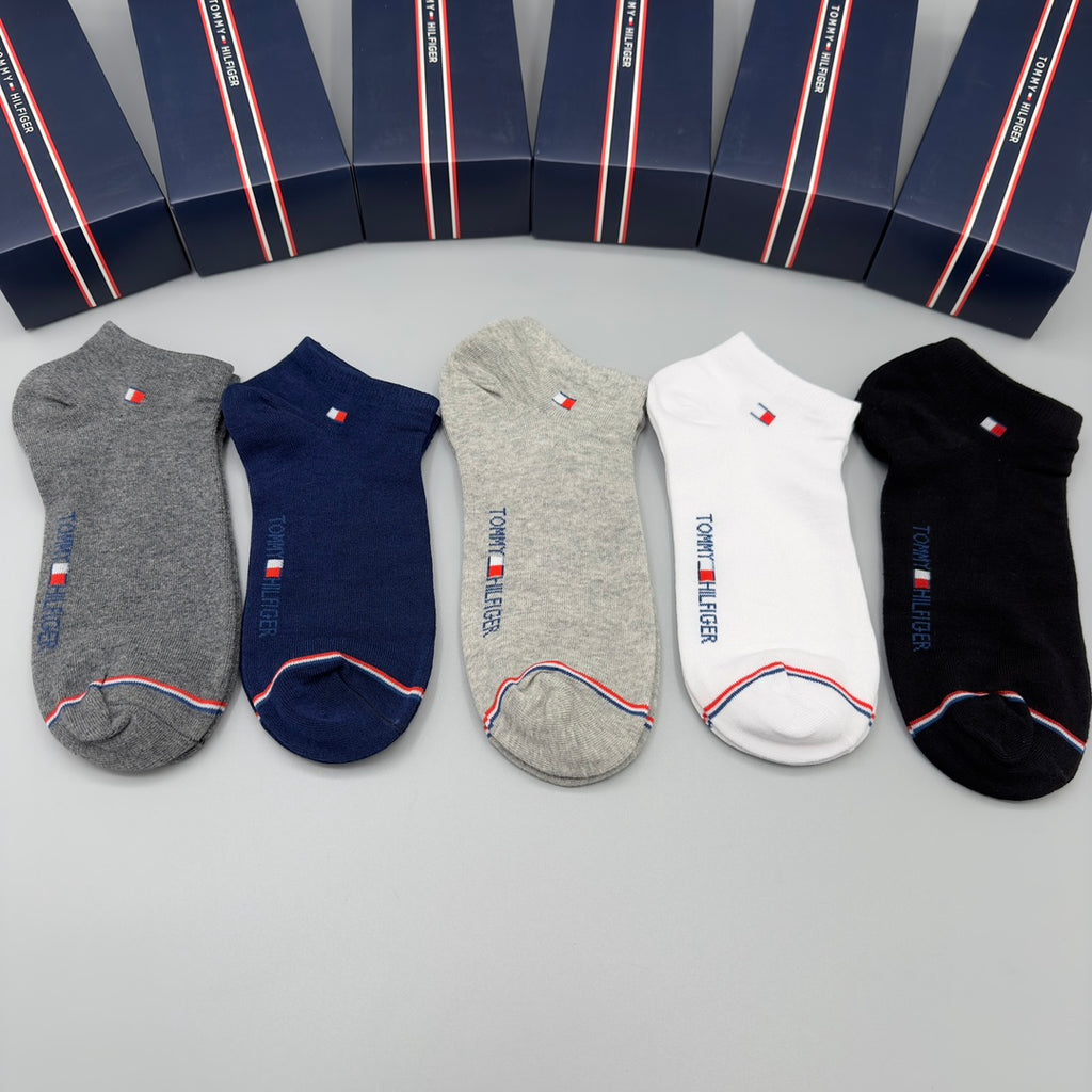 Tommy Hilfiger Small Flag Details No-Show Socks - 5-Pair Set