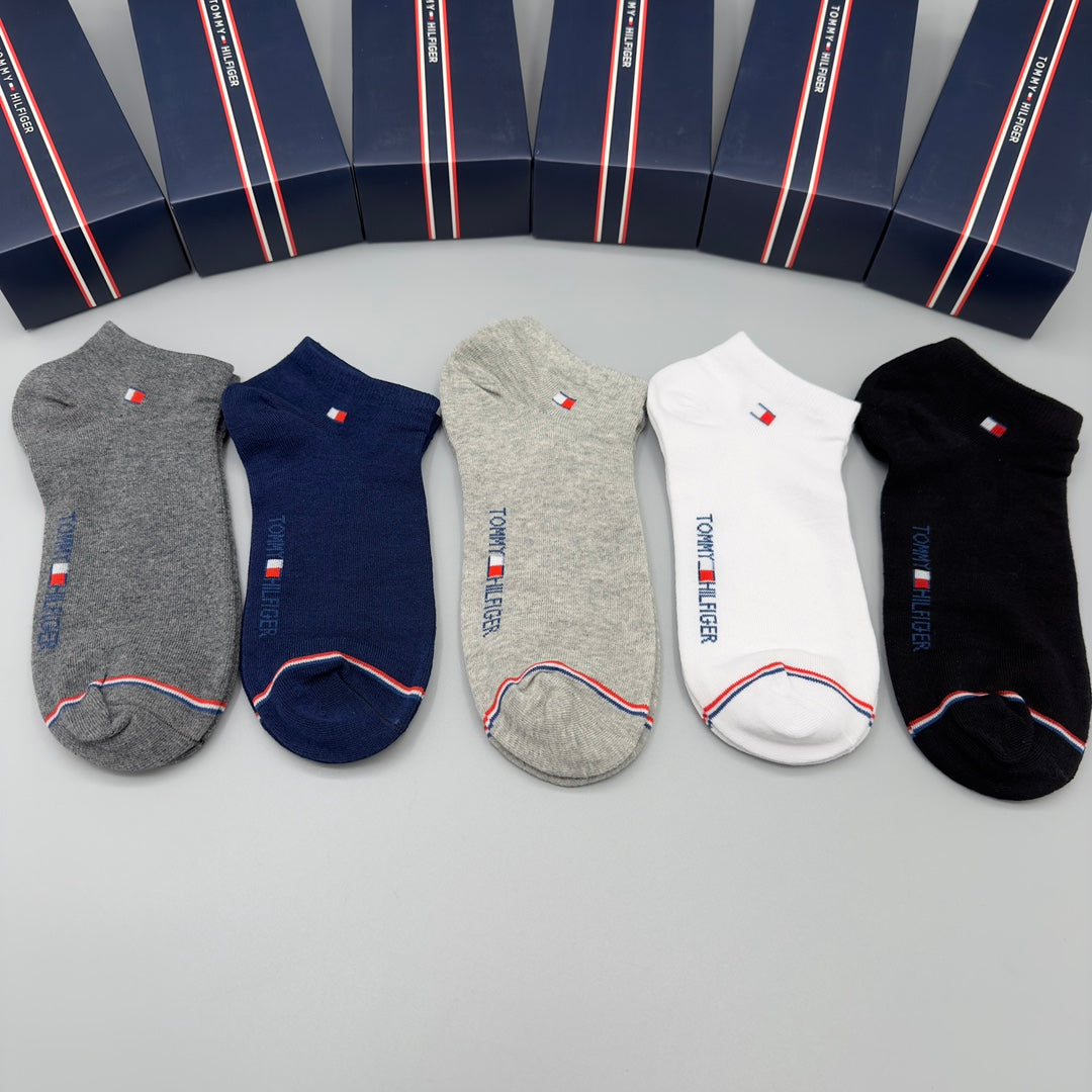 Tommy Hilfiger Small Flag Details No-Show Socks - 5-Pair Set