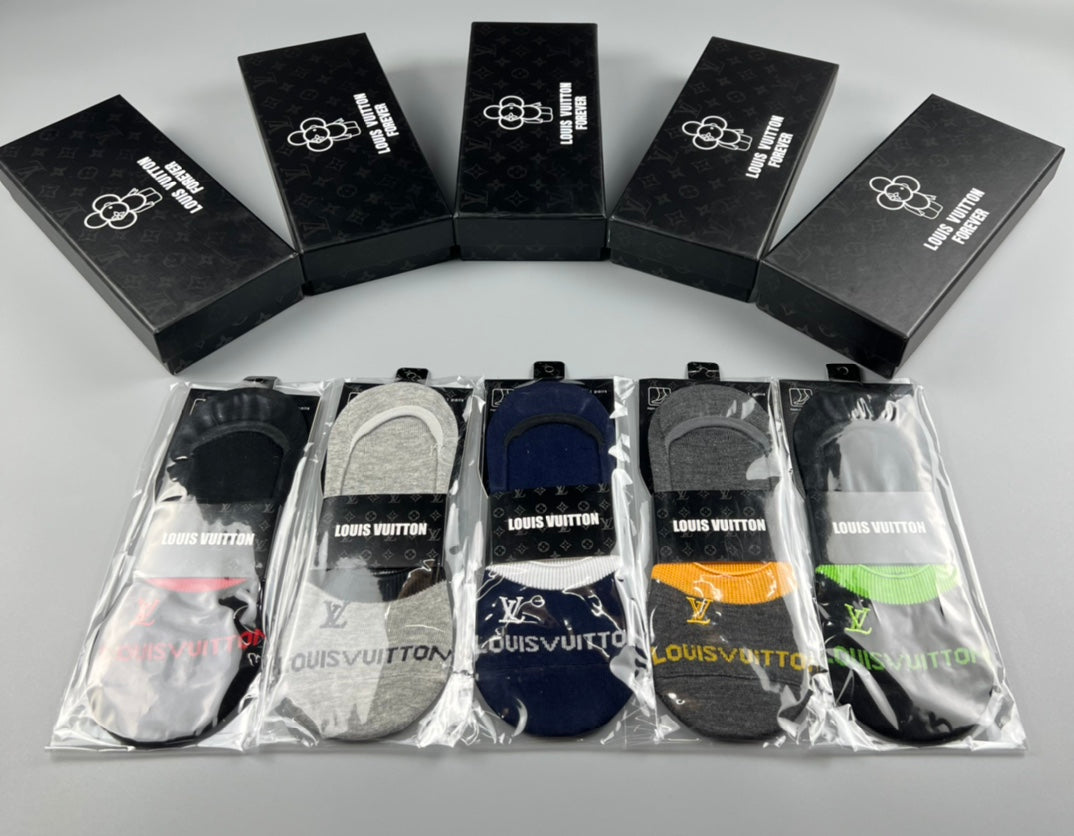 Louis Vuitton Colourful Initial Details No-Show Socks - 5-Pair Set