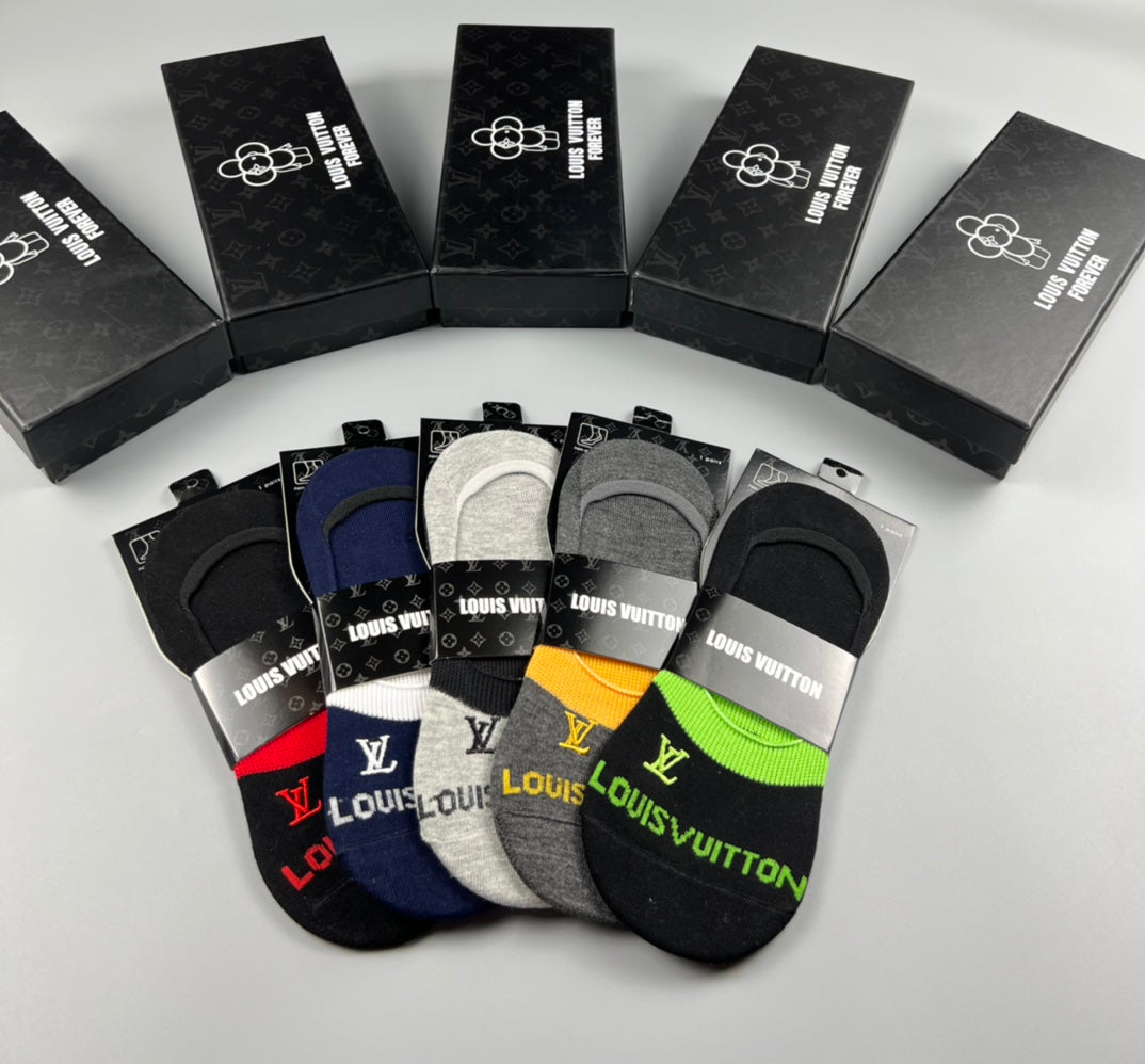 Louis Vuitton Colourful Initial Details No-Show Socks - 5-Pair Set