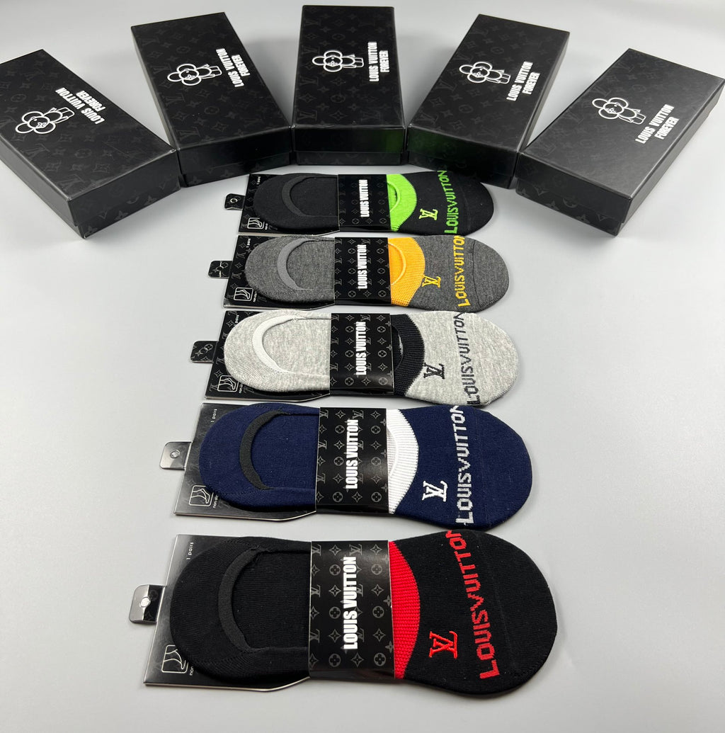 Louis Vuitton Colourful Initial Details No-Show Socks - 5-Pair Set