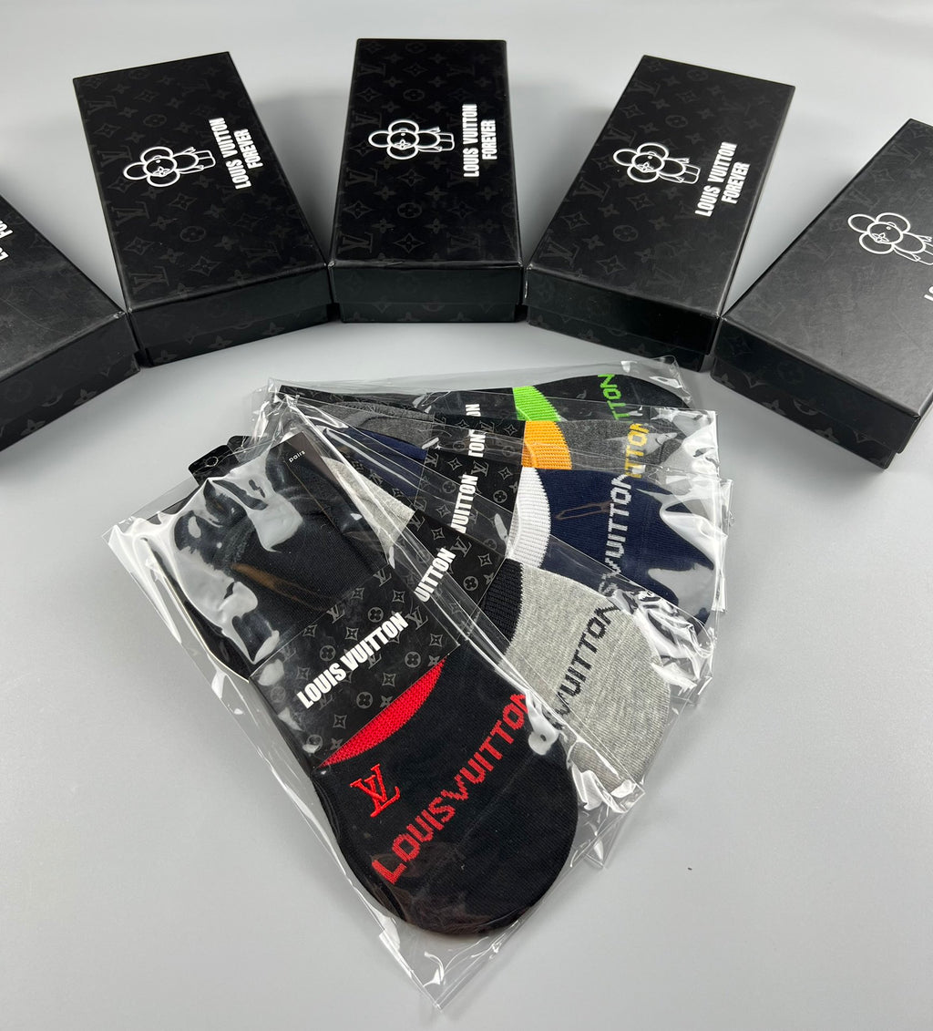 Louis Vuitton Colourful Initial Details No-Show Socks - 5-Pair Set