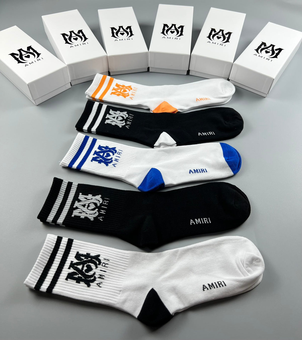 Amiri Cotton Crew Socks - 5-Pair Pack