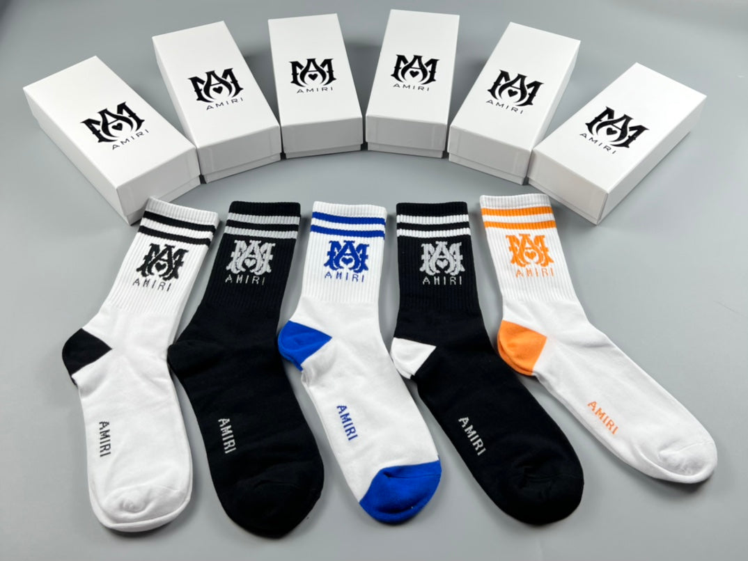 Amiri Cotton Crew Socks - 5-Pair Pack