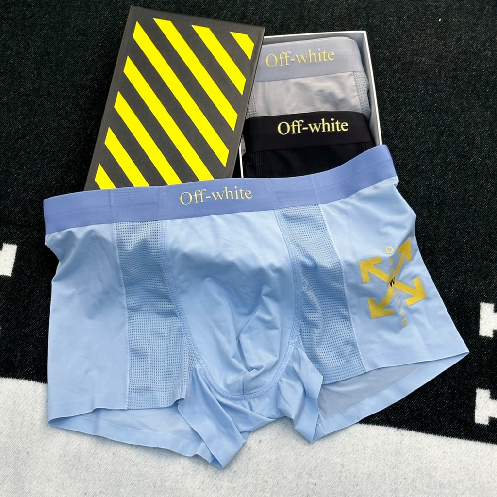Off-White Oversized Side Graphics Men's Boxer Briefs - 3-Piece Box