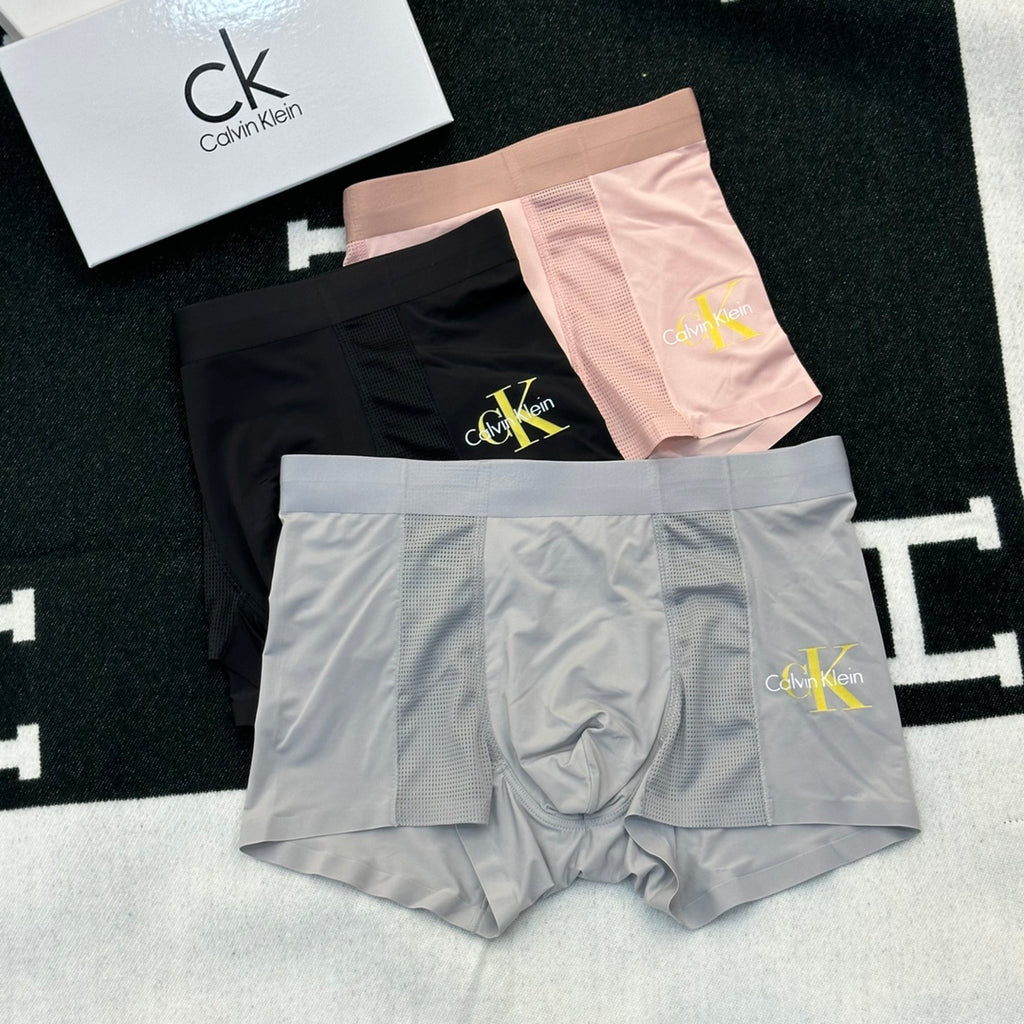 Louis Vuitton Solid Panels And Visible Emblem Details Men's Boxer Briefs - 3-Piece Box