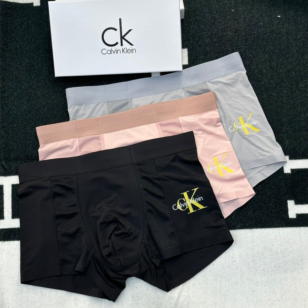 Calvin Klein Visible Branded Waistband Or Emblem Details Men's Boxer Briefs - 3-Piece Box