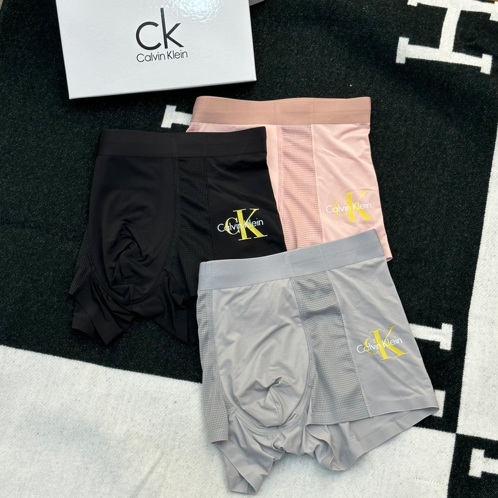 Calvin Klein Visible Branded Waistband Or Emblem Details Men's Boxer Briefs - 3-Piece Box