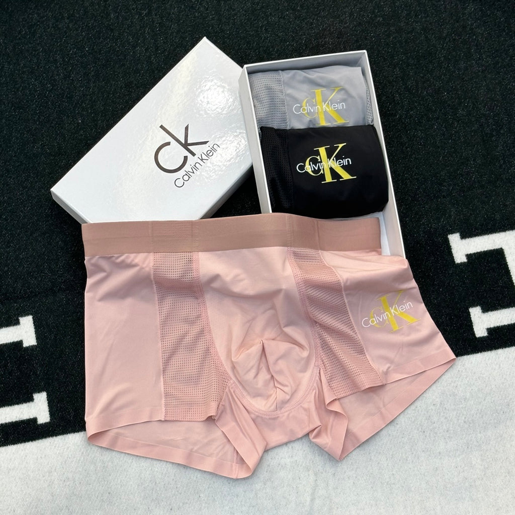 Calvin Klein Visible Branded Waistband Or Emblem Details Men's Boxer Briefs - 3-Piece Box