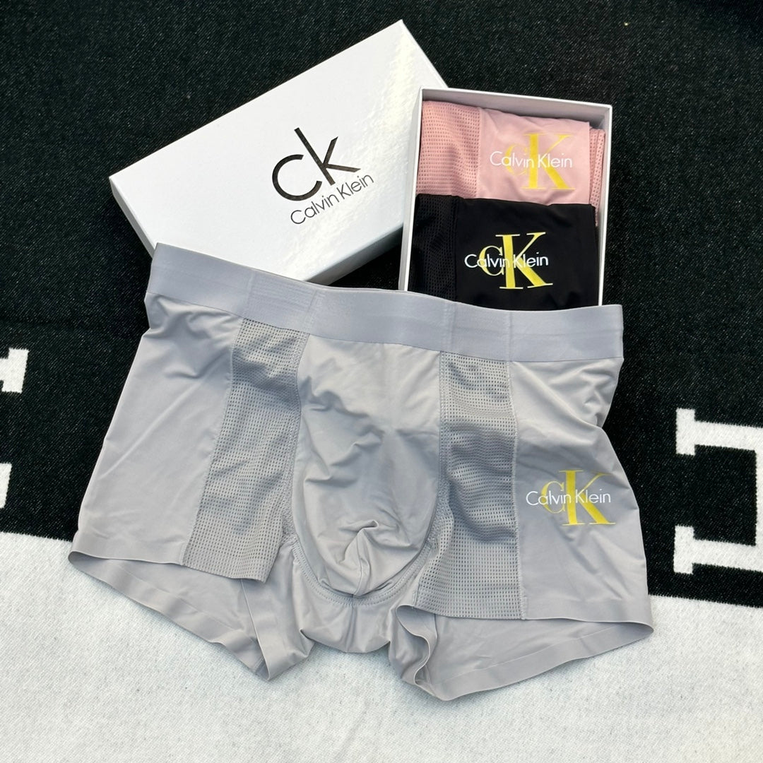 Calvin Klein Gold-Tone Monogram Details Men's Boxer Briefs - 3-Piece Box