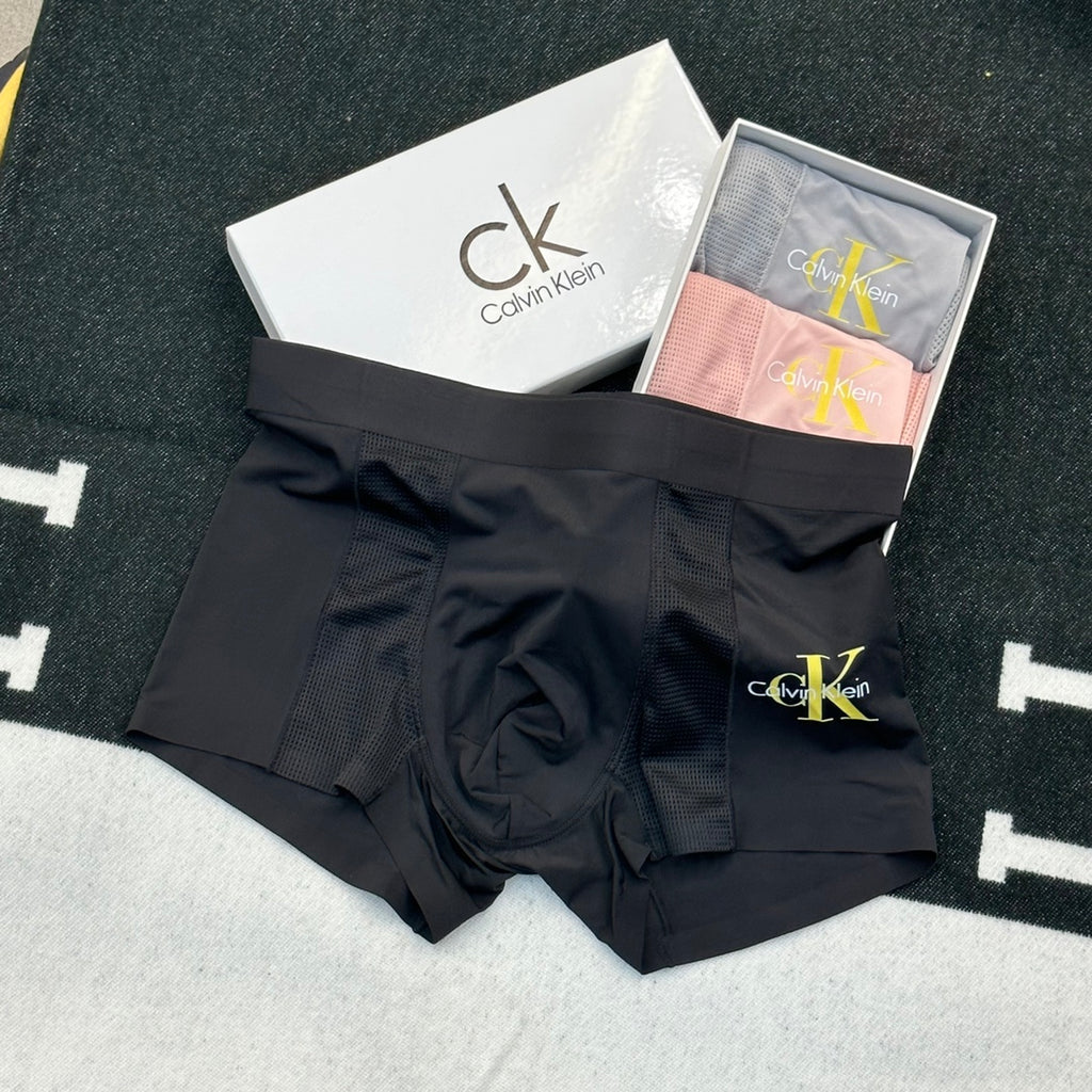 Calvin Klein Gold-Tone Monogram Details Men's Boxer Briefs - 3-Piece Box