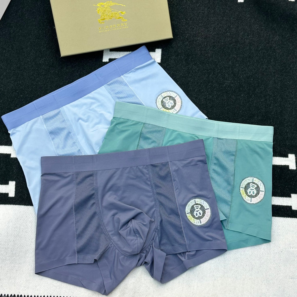 Burberry Cotton Men's Boxer Briefs - 3-Piece Box