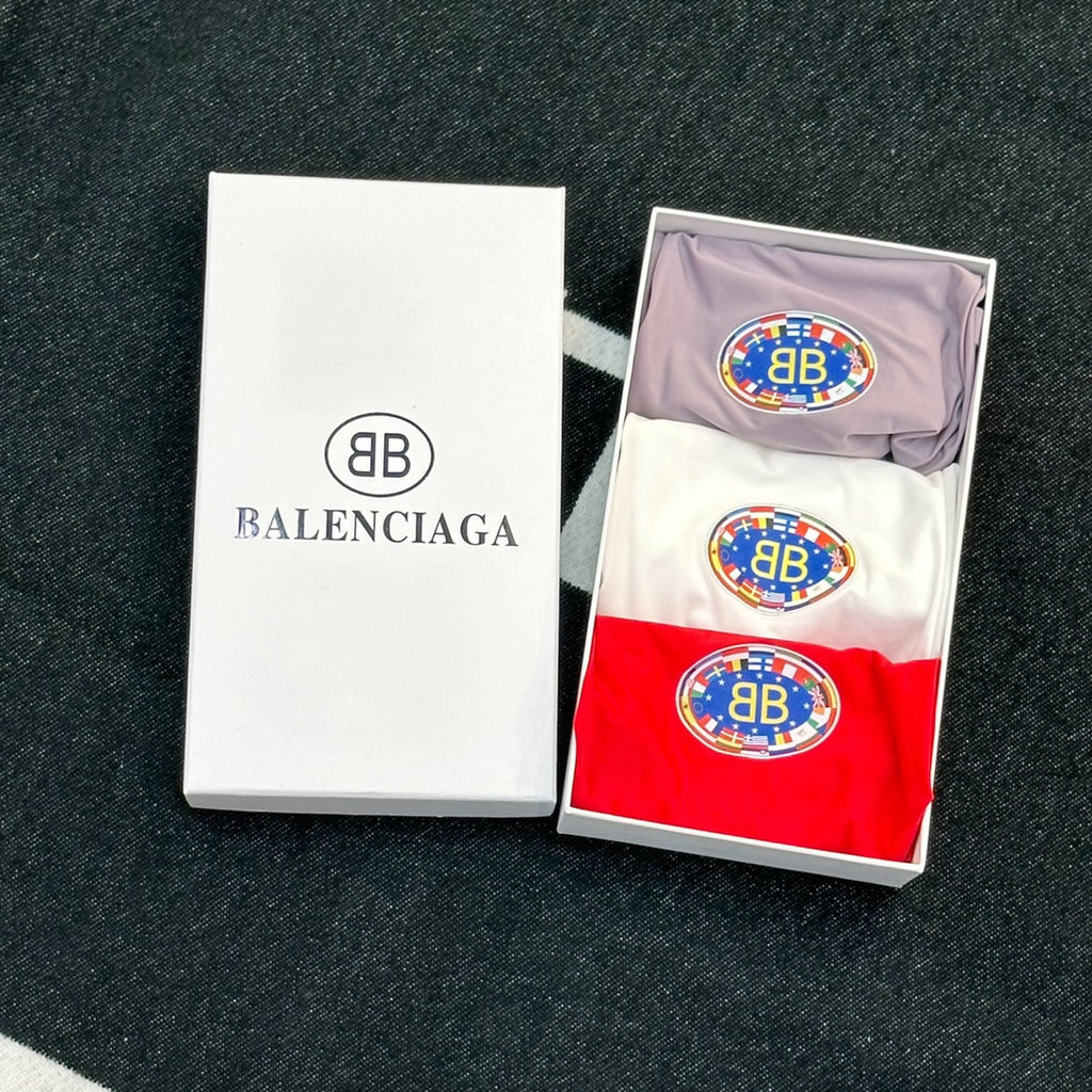 Balenciaga Circular Patch Details Men's Boxer Briefs - 3-Piece Box