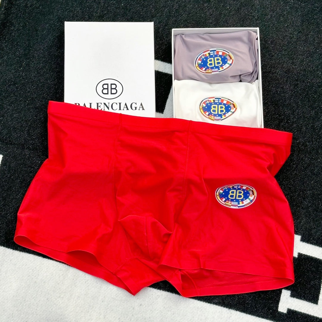 Balenciaga Circular Patch Details Men's Boxer Briefs - 3-Piece Box