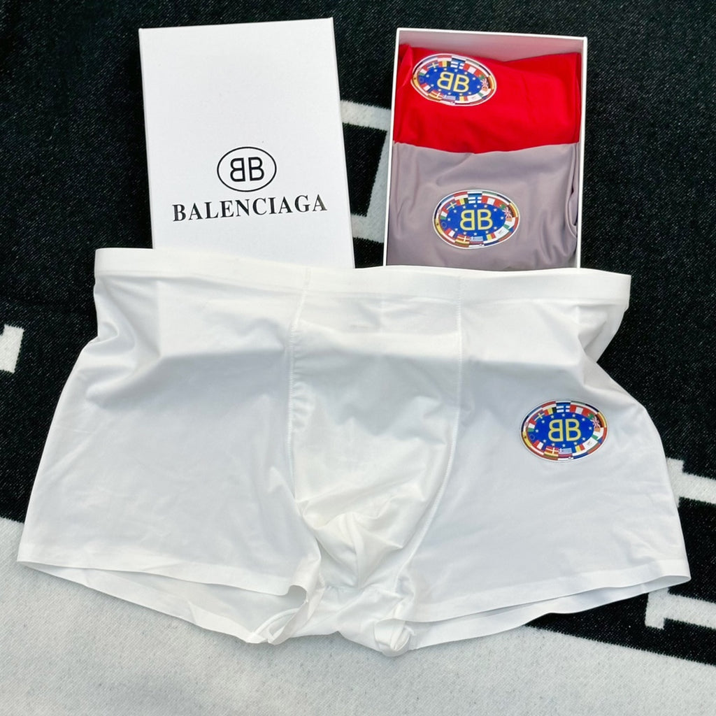 Balenciaga Circular Patch Details Men's Boxer Briefs - 3-Piece Box