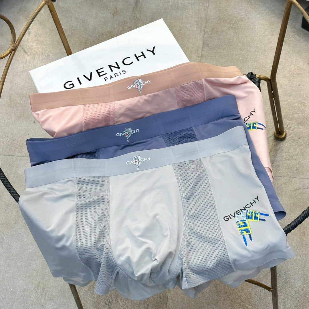 Givenchy Contrast Waistbands And Understated Front Branding Men's Boxer Briefs - 3-Piece Box