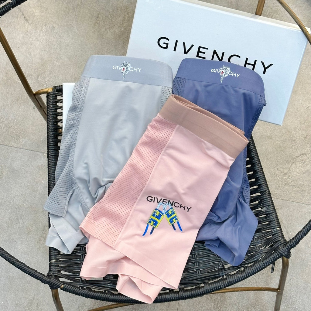 Givenchy Contrast Waistbands And Understated Front Branding Men's Boxer Briefs - 3-Piece Box