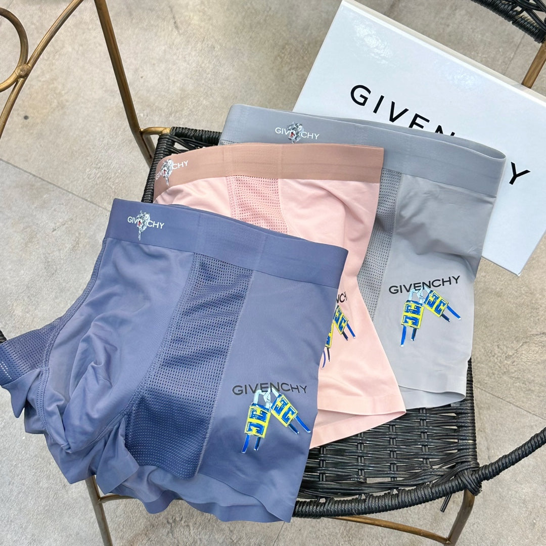 Givenchy Script And Graphic Details Men's Boxer Briefs - 3-Piece Box