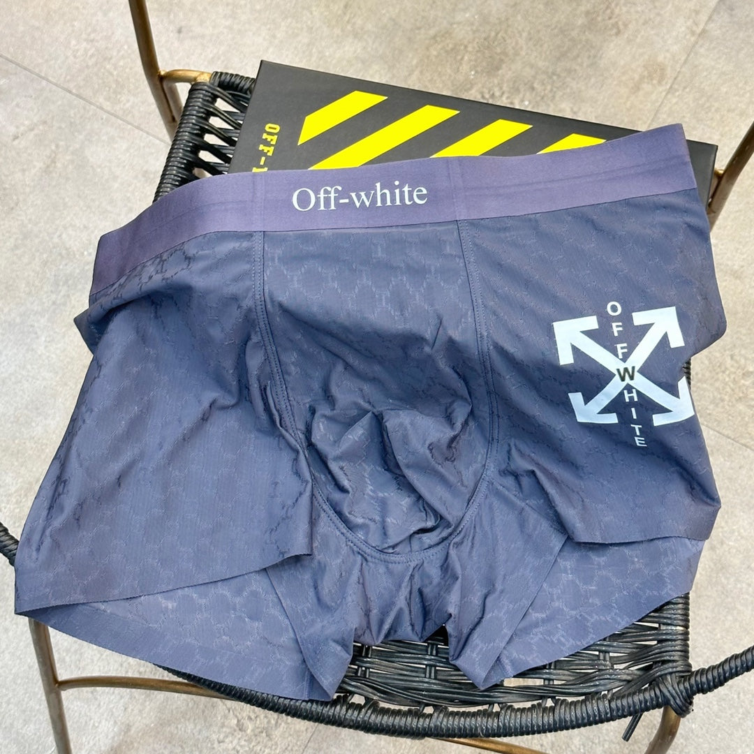 Off-White Nylon Blend Men's Boxer Briefs - 3-Piece Box