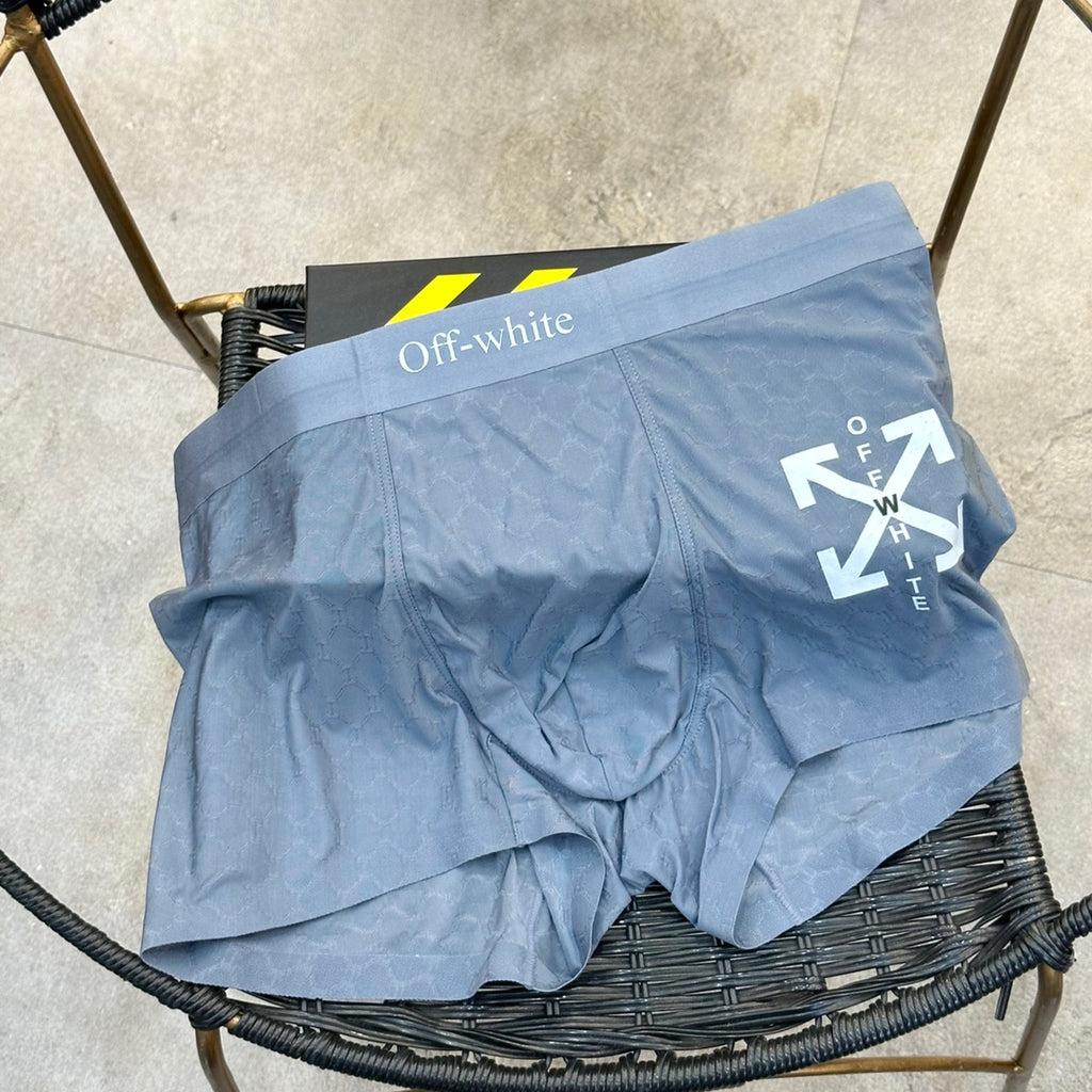 Off-White Nylon Blend Men's Boxer Briefs - 3-Piece Box