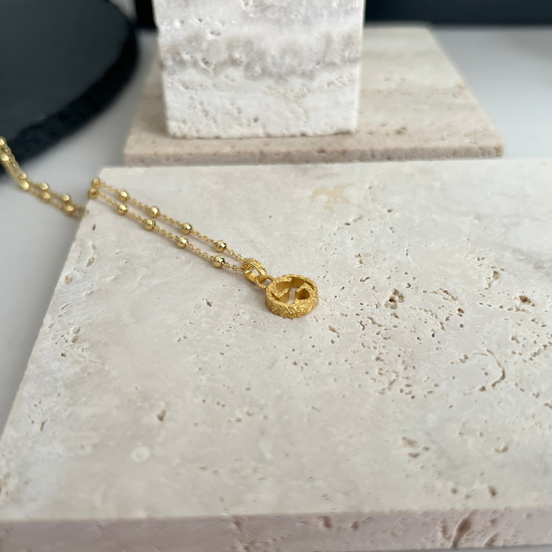 gold double g Necklace for women - alternate angle view 8