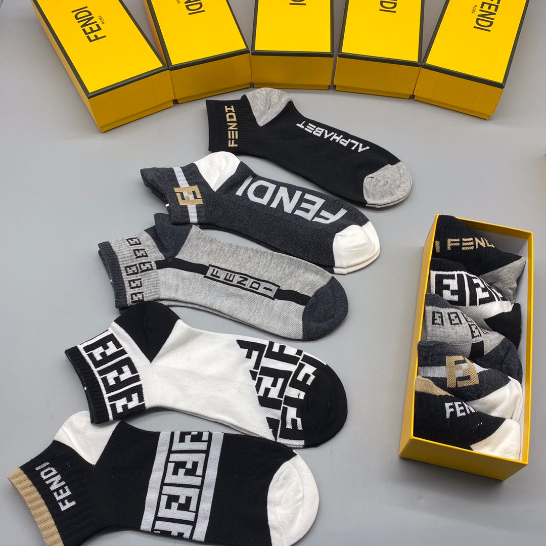 Fendi Short Socks - 5-Pair Pack