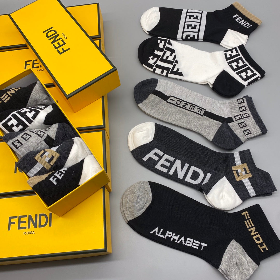 Fendi Short Socks - 5-Pair Pack