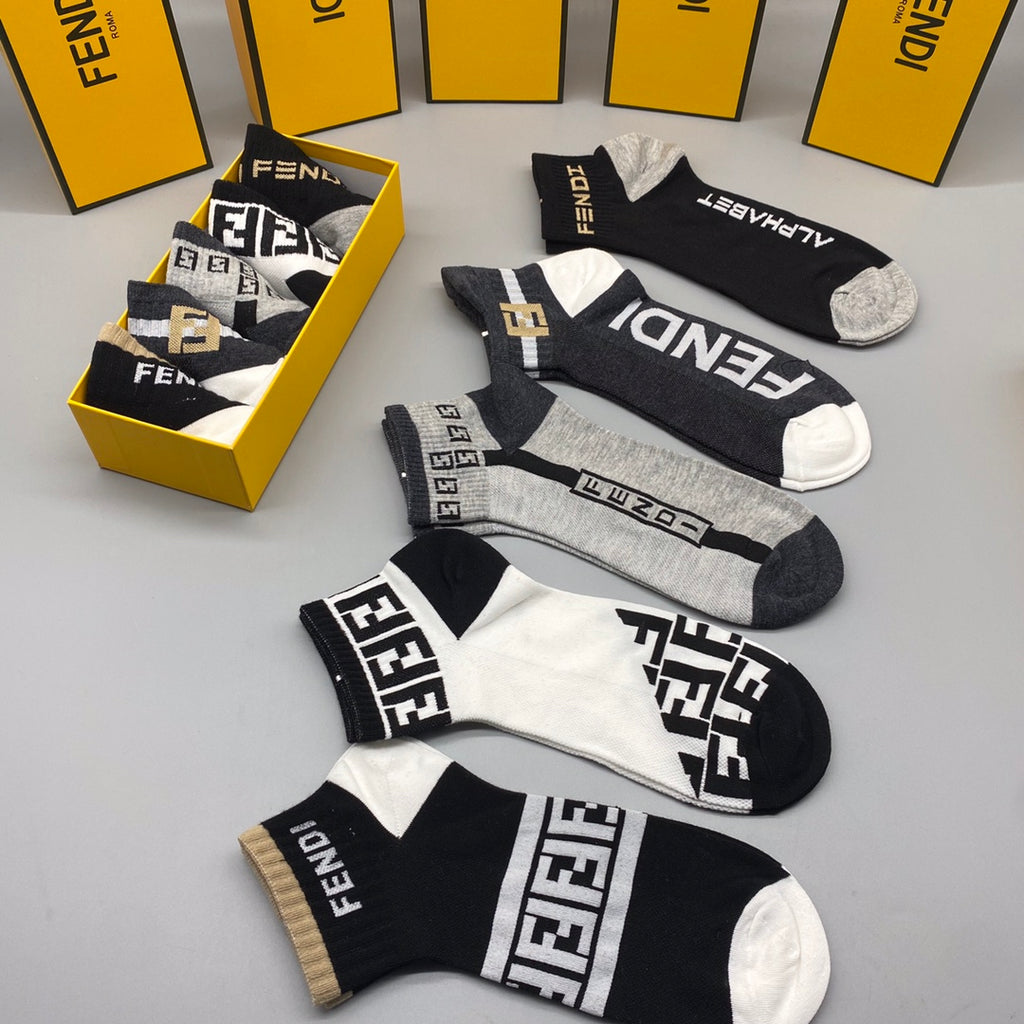 Fendi Short Socks - 5-Pair Pack