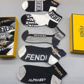 Fendi Logo Ankle Socks - 5-Pair Box