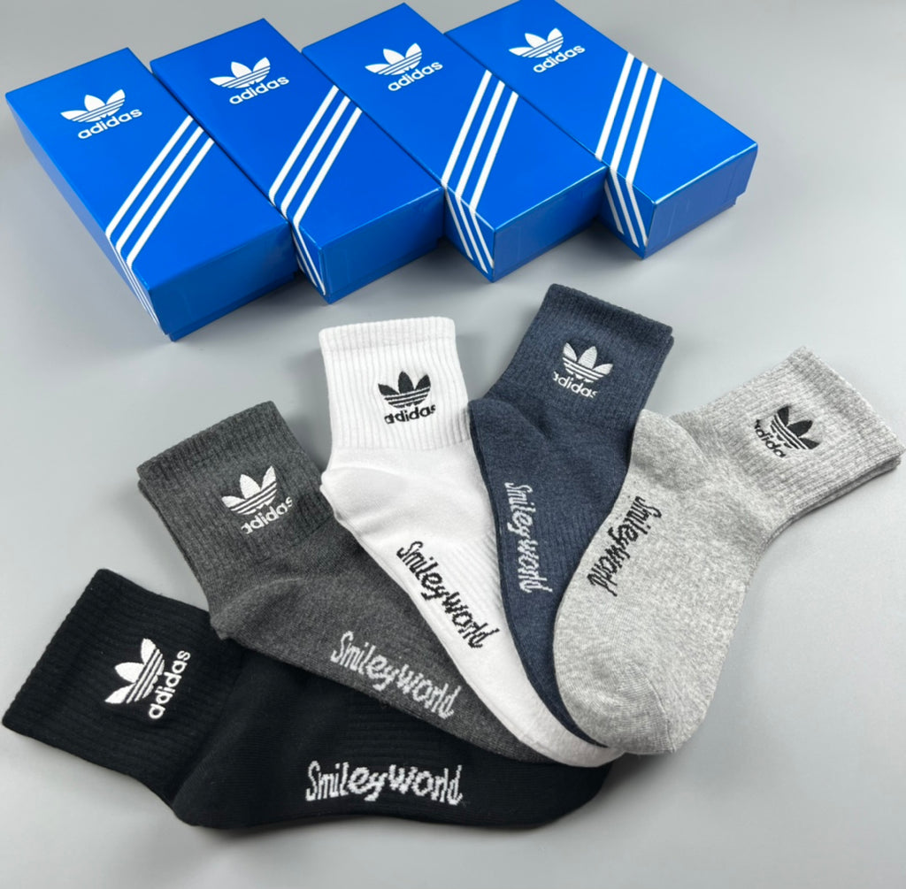 Adidas Cotton Crew Socks - 5-Pair Pack